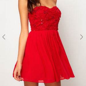 ASOS Elise Ryan Cornelli Bandeau Skater Dress